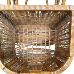 ★ラタン 3段バスケットラック 収納家具 レトロ家具 バスケットラック アンティーク ラック チェスト★の画像