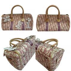 クリスチャンディオール Christian Dior ハンドバッグ トロッター フラワー ピンクの画像