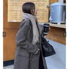 grl ミドル丈チェスターコート　at2130 グレーの画像