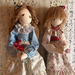 可愛い手作り人形　2体セット布製の画像