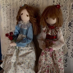 可愛い手作り人形　2体セット布製の画像