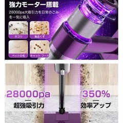 新品❤️ 【2025最新型・28000pa超強力吸引】コードレス掃除機 軽量 低騒音の画像