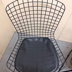 東Z#495 ワイヤーチェア 4脚  ブラック ダイニングチェア オフィス オシャレ ステンレス の画像