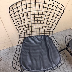 東Z#495 ワイヤーチェア 4脚  ブラック ダイニングチェア オフィス オシャレ ステンレス の画像