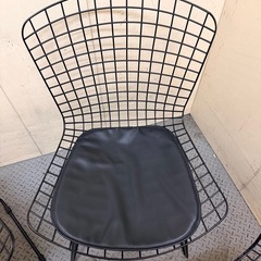 東Z#495 ワイヤーチェア 4脚  ブラック ダイニングチェア オフィス オシャレ ステンレス の画像