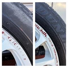 5次元 INPERIO アルミホイール 14 5j +43 ホワイト 系 4穴 100 ダンロップタイヤ付 の画像