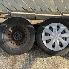 スチールホイール ホンダ純正ホイールキャップ スタッドレスタイヤ付き 4本セット の画像