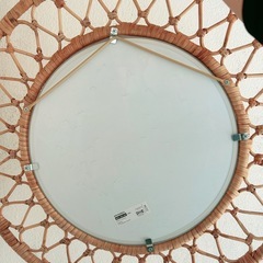 壁掛け　ミラー　鏡　ラタン　籐の画像