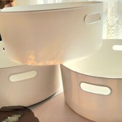 無印良品　ふた付き☆やわらかポリエチレンケース　ラウンド型　の画像