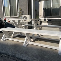 ダイニングテーブルセット テラス 野外用の画像