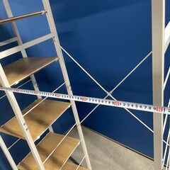 【美品】棚付きファンシーラック 白×ウッド キャスター付き お洒落 早い者勝ち 引取歓迎 配送OKの画像