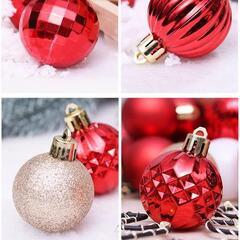 4cm / 24 特殊形状クリスマスオーナメント ブルーレッドグリーンホワイトの画像