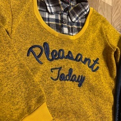 重ね着風ニットとスキニー２点セットの画像