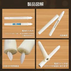 LEDロウソク 6本入 電池式 燭台なし 火を使わない 安心 安全 ろうそく ローソク 仏壇 仏前 高齢者 簡単 長時間 ゆらぎ お供え お盆 防災 プレゼント 全長21cmの画像