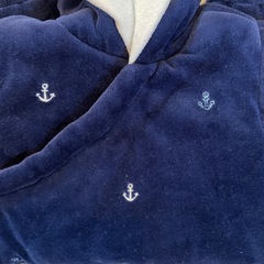 【0-3ヶ月】 ベビー防寒着 中綿　アウター　ベロア生地の画像