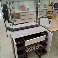 リユースのサカイ栃木店★ジモティ割あり★ 松永工房 カルラ　ドレッサー ホワイト W90×D45×H147 クリーニング済み TC11630の画像