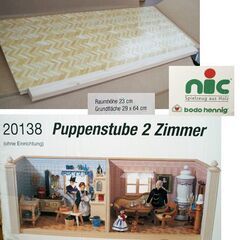 NIC ニック 2部屋の木製ドールハウス puppenstube 2 zimmer 20138 箱・取説付　ドイツ製 Bodo Hennig ボードヘニッヒ　☆ PayPay(ペイペイ)決済可能 ☆ 札幌市 豊平区 平岸 平岸店の画像