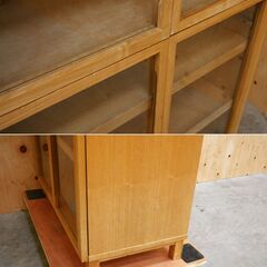 ≪zyt2576ジ≫ 良品計画 ガラスキャビネット/食器棚 幅80cm 高さ175cm 本棚/書庫/カップボード/シンプル/ナチュラル/無印良品/中古家具/宮城県仙台市 071101-07の画像