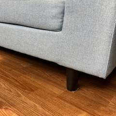 2人掛けソファー ナフコ シミ有り ファブリック スカイブルー【取りに来れる方限定】の画像