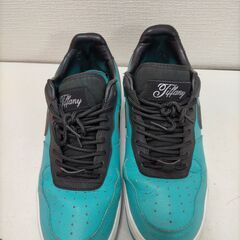 【糸島市内 送料無料】NIKE エアフォース1 ロー ティファニーブルー系 ブラック×ターコイズ メンズ スニーカー 　NIKE AIR FORCE 1 Low スニーカー ティファニーブルー系 メンズ 27cm前後 箱あり 美品 ブラック×ターコイズ 人気カラー　251117-6Yの画像