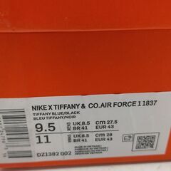 【糸島市内 送料無料】NIKE エアフォース1 ロー ティファニーブルー系 ブラック×ターコイズ メンズ スニーカー 　NIKE AIR FORCE 1 Low スニーカー ティファニーブルー系 メンズ 27cm前後 箱あり 美品 ブラック×ターコイズ 人気カラー　251117-6Yの画像