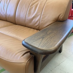 中古品　大分県日田市家具メーカー　イーストウッド　2人掛けハイバックソファー　幅153cm 公田店の画像