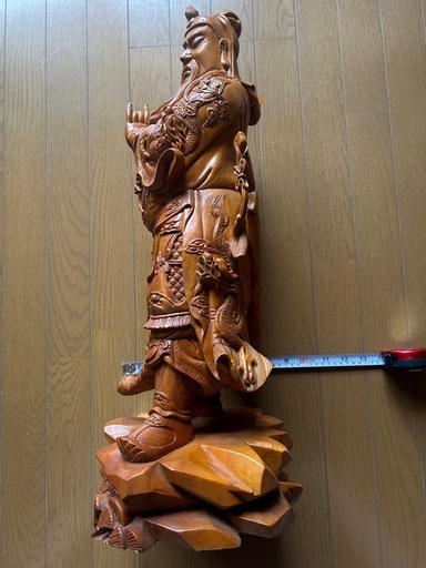 三国志、関羽、木彫り、