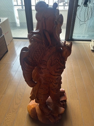 三国志、関羽、木彫り、