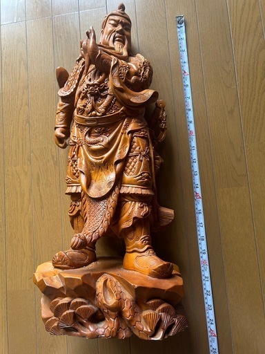 三国志、関羽、木彫り、