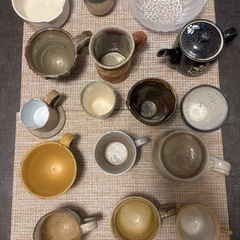 コップ、皿　食器16点セット（有田焼、益子焼、笠間焼含む）の画像