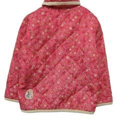 TINKERBELL・ティンカーベル 中綿ジャケット 温かな裏フリース 花柄 ワッペン ピンク 110サイズ の画像