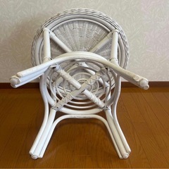 藤テーブル ラタンテーブル サイドテーブル センターテーブル ホワイト
の画像