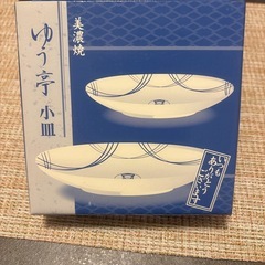 【新品未使用】美濃焼 青い線模様 小皿 2枚セットの画像