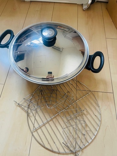 Amway Queen 両手鍋 31センチ（内径28cm ）グリルラック付き