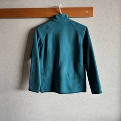 【美品】モンベル Kid's 140 クリマプラス フリースジャケット (ターコイズ/青緑)の画像