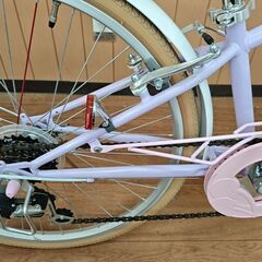 アイデス Ides チェアリー 24インチ自転車 ラベンダー 外装6段 乾電池式LEDライト付の画像