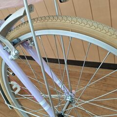 アイデス Ides チェアリー 24インチ自転車 ラベンダー 外装6段 乾電池式LEDライト付の画像