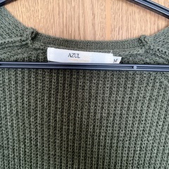 アズールバイマウジー moussy カーディガン ロング 前開き 無地 カーキの画像