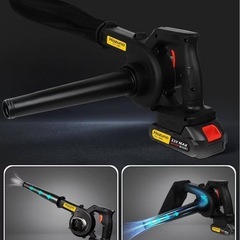 ブロワー ブロアー バッテリー2個 集塵機 送風 送風機 充電式 コードレス 軽量 吹き飛ばし ブラック 洗車 強力の画像