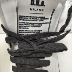 【糸島市内 送料無料】Dolce&Gabbana（ドルチェ＆ガッバーナ） ドルガバ スニーカー 7.5 メンズ ハイカット レザー ホワイト レッド ハイカットスニーカー　26cm前後　251117-7Yの画像