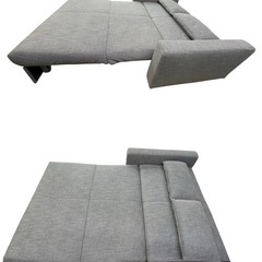 NO.2634 IDC大塚家具 ソファベッド ML3-21 グレー クッション付き 家具 中古の画像