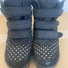 ぬ黒に水玉模様の靴の画像