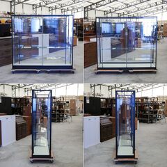 ≪zyt2579ジ≫ 大型ガラスケース コレクションケース 幅181cm 高さ160cm ガラス棚3段 W1810 W1800 飾り棚 業務用 中古什器/宮城県仙台市 071113-08の画像