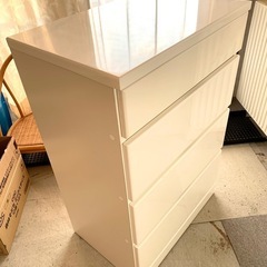 4段チェスト キャビネット アーバンホワイトの画像