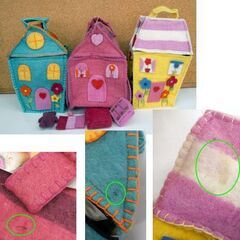 紙タグ付未使用多め 北欧雑貨 エングライ＆シフ フェルトバッグ 他 9点セット ハンドメイド 花 家 生き物 ポシェット ☆ PayPay(ペイペイ)決済可能 ☆ 札幌市 豊平区 平岸 平岸店の画像