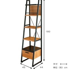 オープンラック ウォールシェルフ ヴィンテージ調 NEITS 幅45cm （ 送料無料 ラック シェルフ 本棚 収納棚 スチールラック 木目 スチール 収納 収納ラック 飾り棚 棚 ディスプレイラック スチール脚 ブルックリン シンプル おしゃれ ） の画像