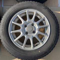 格安！ブリヂストン！2021年溝ありタイヤ！14インチ アルミホイール 4本　165/70R14の画像