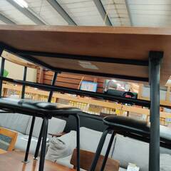 【愛品倶楽部柏店】NITORI ニトリ ダイニング3点セット DTウォルブ DCステイン キズ多数の画像