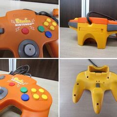 ニンテンドー64 ゲーム機本体 NUS-101 ピカチュウ オレンジ＆イエロー コントローラー×1付 中古 現状品 レトロゲーム NINTENDO 64 苫小牧西店の画像