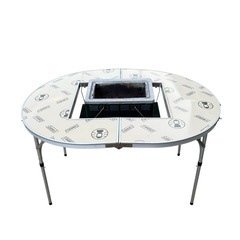 希少 コールマン オーバル BBQ テーブル Coleman コンロセットの画像